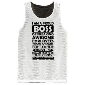 Proud Boss Of Freaking Awesome Employees Funny Gift Mesh Reversible Basketball Jersey Tank