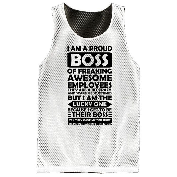 Proud Boss Of Freaking Awesome Employees Funny Gift Mesh Reversible Basketball Jersey Tank