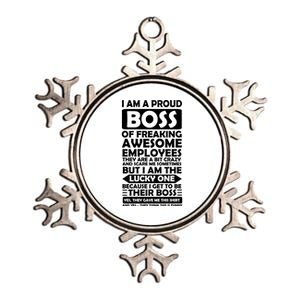 Proud Boss Of Freaking Awesome Employees Funny Gift Metallic Star Ornament