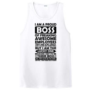 Proud Boss Of Freaking Awesome Employees Funny Gift PosiCharge Competitor Tank