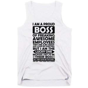 Proud Boss Of Freaking Awesome Employees Funny Gift Tank Top