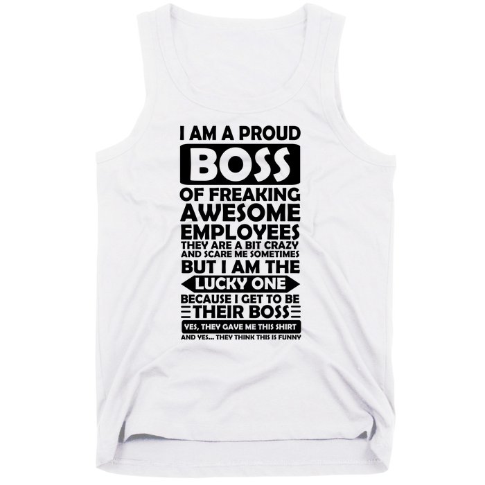 Proud Boss Of Freaking Awesome Employees Funny Gift Tank Top