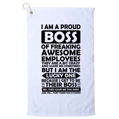 Proud Boss Of Freaking Awesome Employees Funny Gift Golf Towel