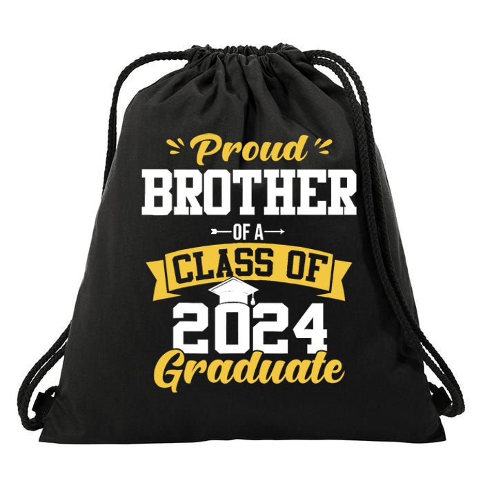 Proud Brother Of A Class Of 2024 Graduate Senior Graduation Drawstring Bag