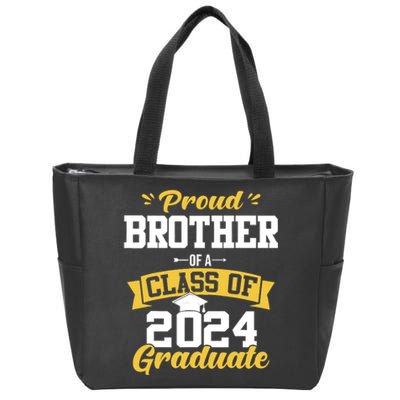 Proud Brother Of A Class Of 2024 Graduate Senior Graduation Zip Tote Bag