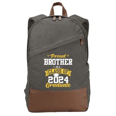 Proud Brother Of A Class Of 2024 Graduate Senior Graduation Cotton Canvas Backpack