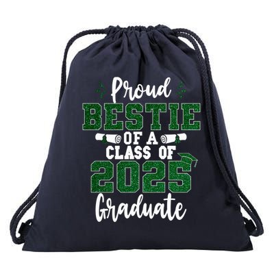 Proud Bestie Of A Class Of 2025 Graduate Senior Graduation Drawstring Bag