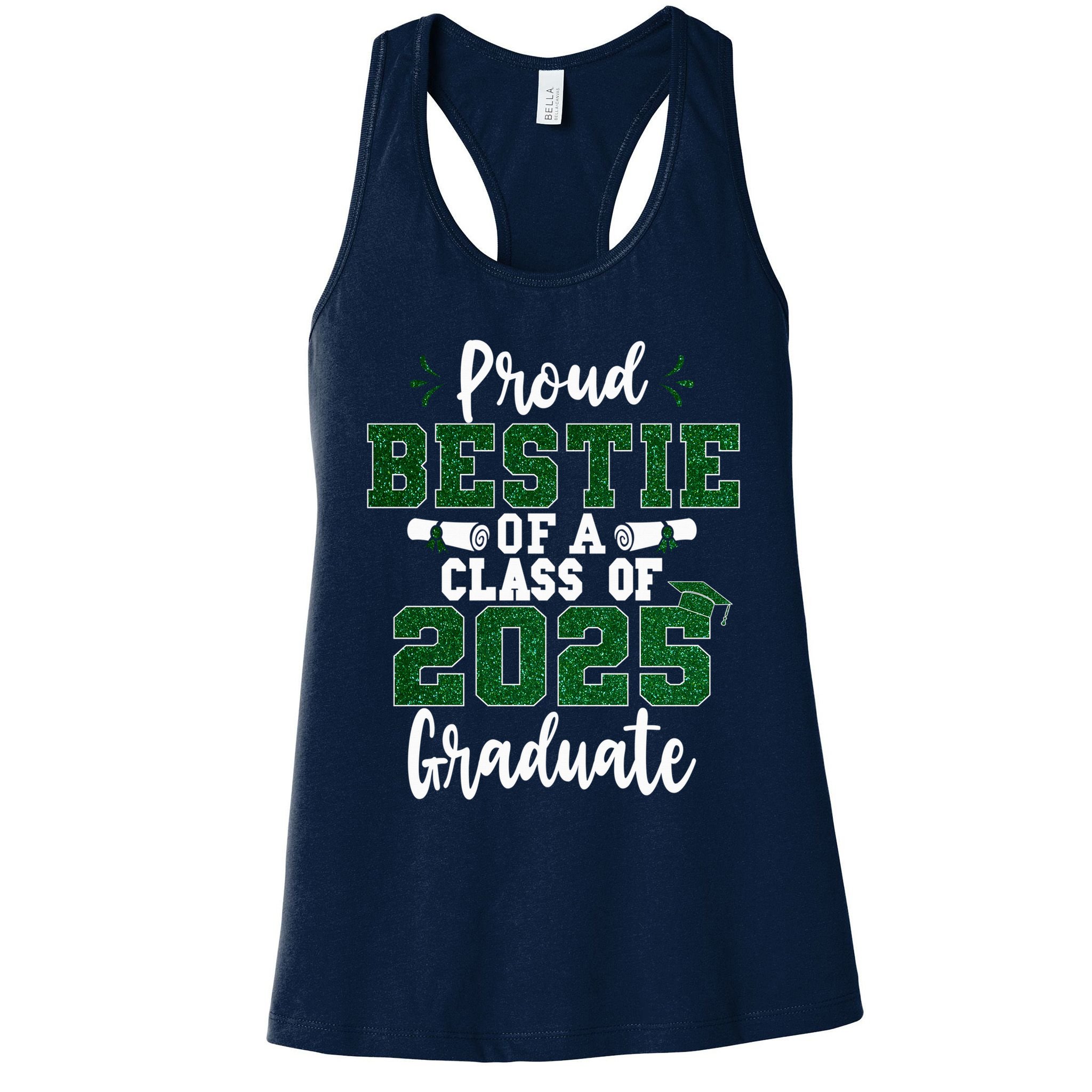 Proud Bestie Of A Class Of 2025 Graduate Senior Graduation Womens Tank Top