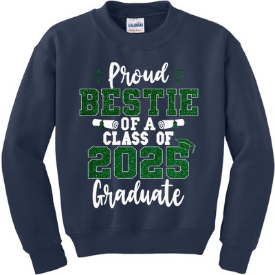 Proud Bestie Of A Class Of 2025 Graduate Senior Graduation Kids Sweatshirt