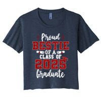 Proud Bestie Of A Class Of 2025 Graduate Senior Graduation Women's Crop Top Tee