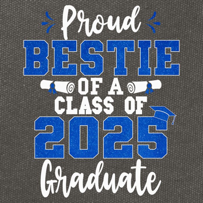 Proud Bestie Of A Class Of 2025 Graduate Senior Graduation Cotton Canvas Backpack