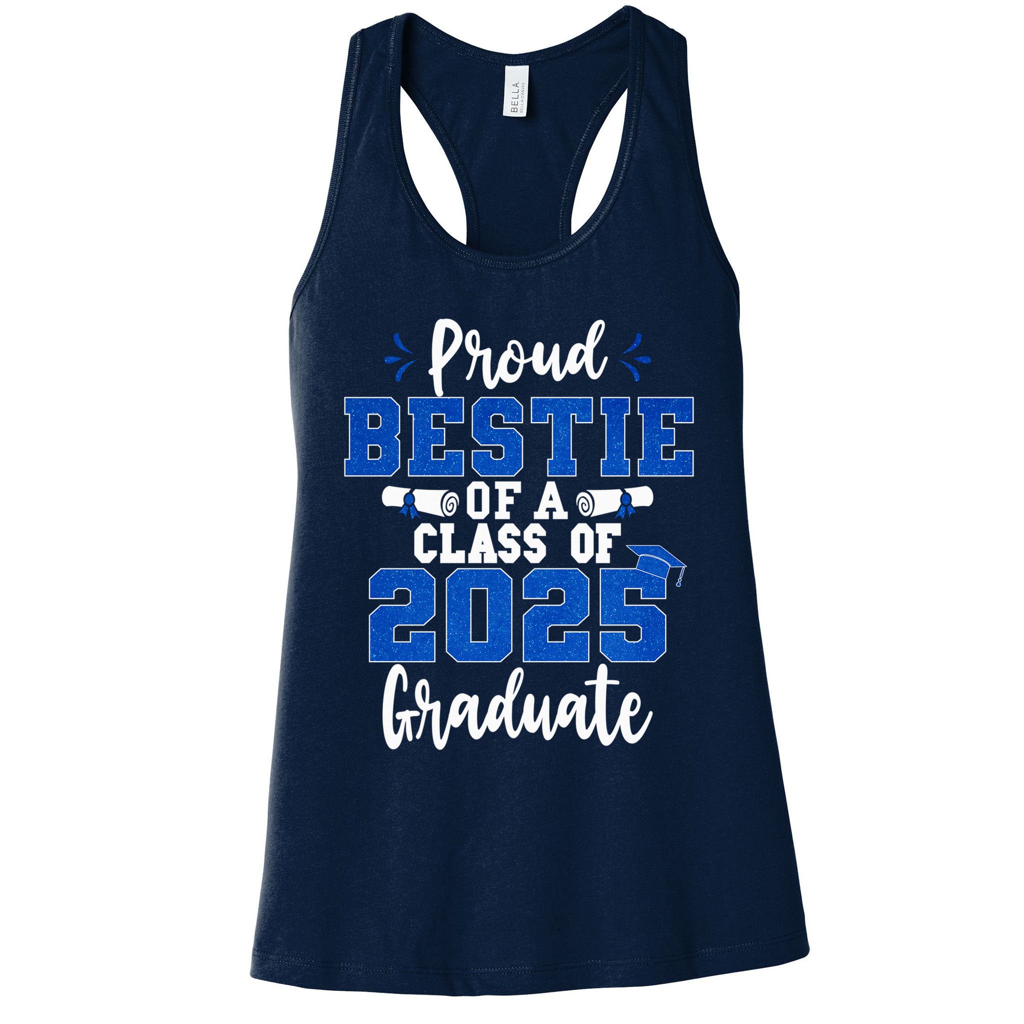 Proud Bestie Of A Class Of 2025 Graduate Senior Graduation Womens Tank Top