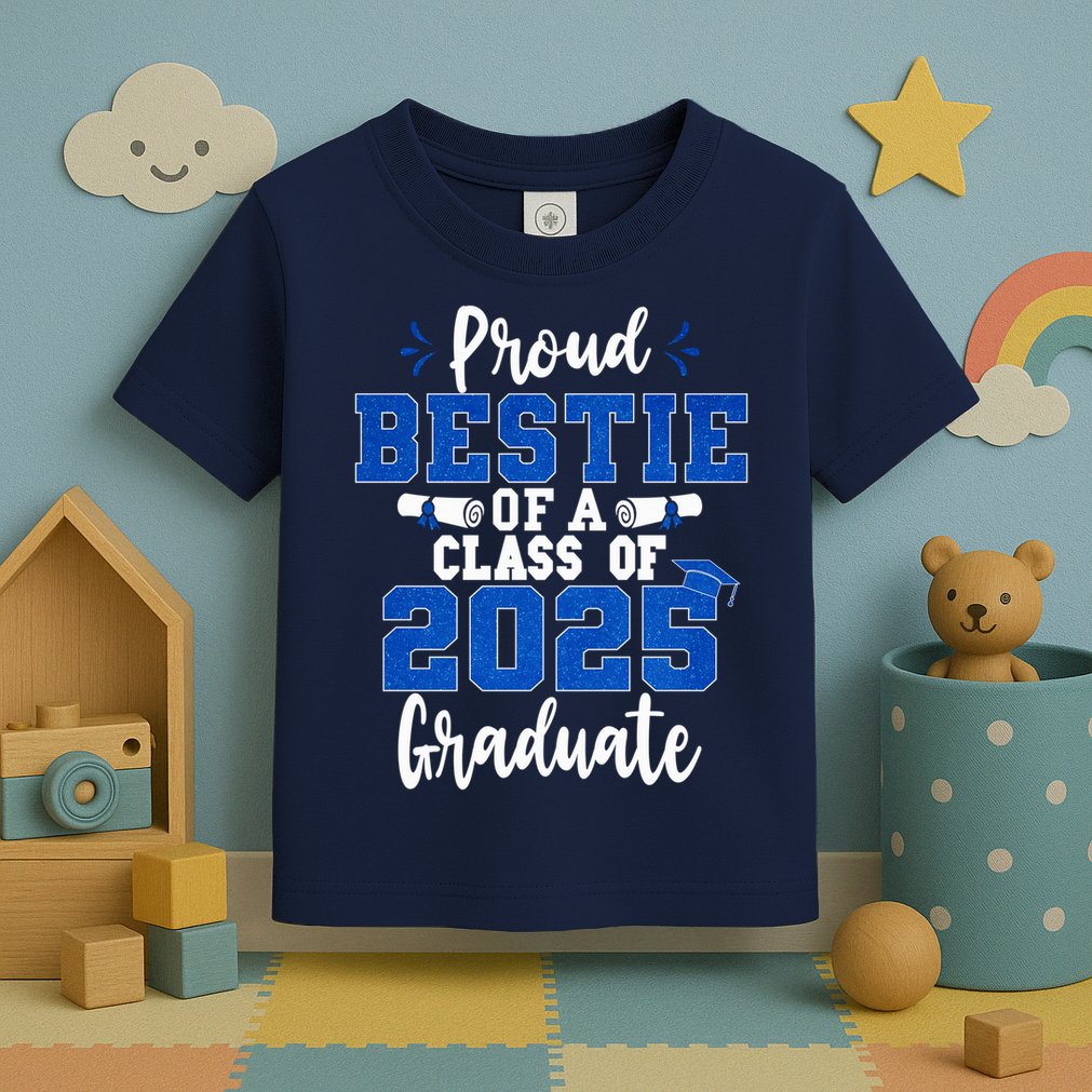 Proud Bestie Of A Class Of 2025 Graduate Senior Graduation Toddler T-Shirt