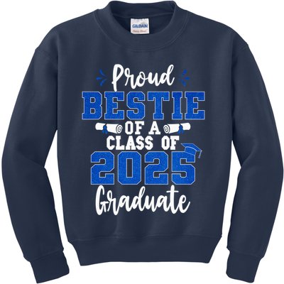 Proud Bestie Of A Class Of 2025 Graduate Senior Graduation Kids Sweatshirt