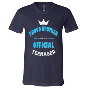 Proud Brother Of An Officiall Teenager, 13th BDay Party Love V-Neck T-Shirt