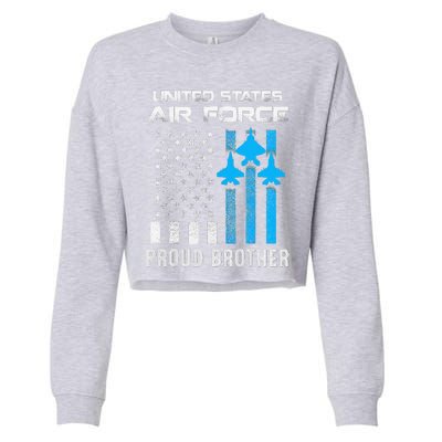 Proud Brother Of USA Airforce Military Father's Day Cropped Pullover Crew