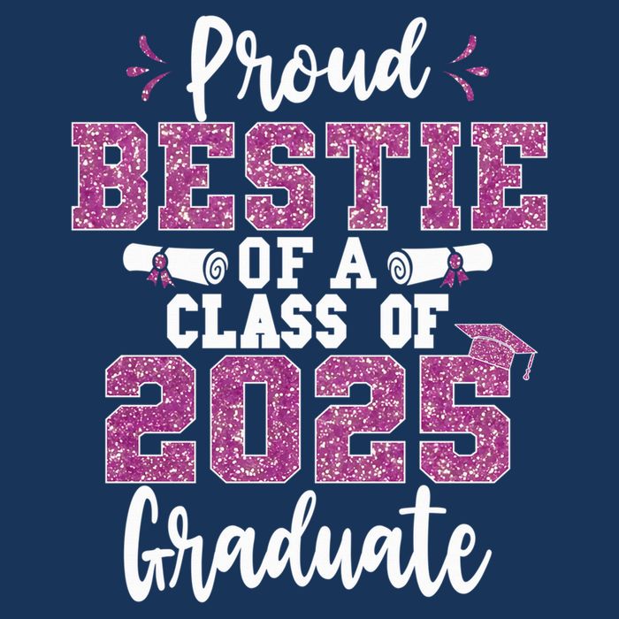 Proud Bestie Of A Class Of 2025 Graduate Senior Graduation Sustainable Bucket Hat