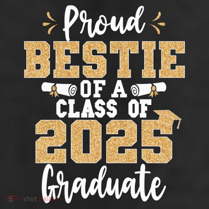Proud Bestie Of A Class Of 2025 Graduate Senior Graduation Cool Comfort Performance Bucket Hat