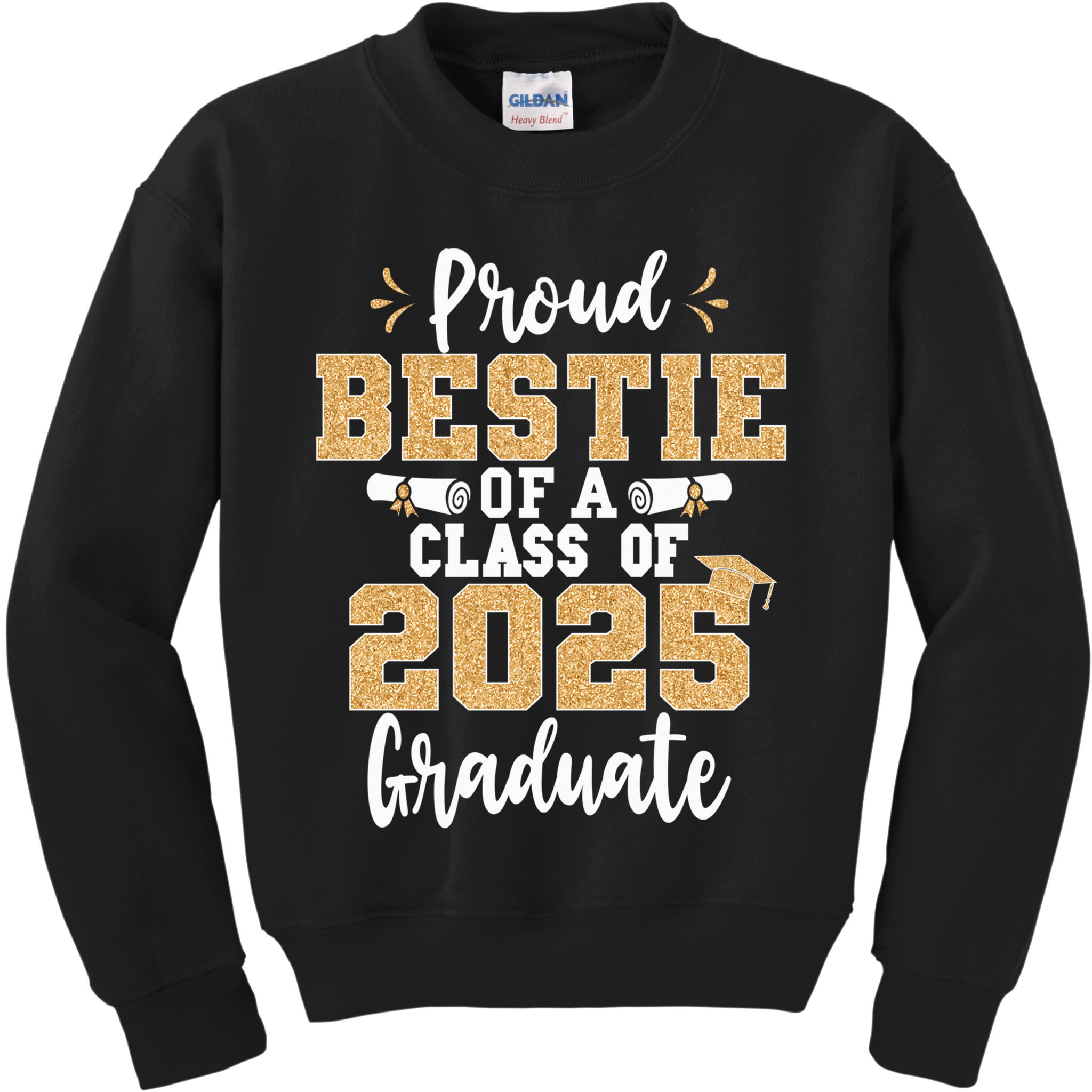 Proud Bestie Of A Class Of 2025 Graduate Senior Graduation Kids Sweatshirt