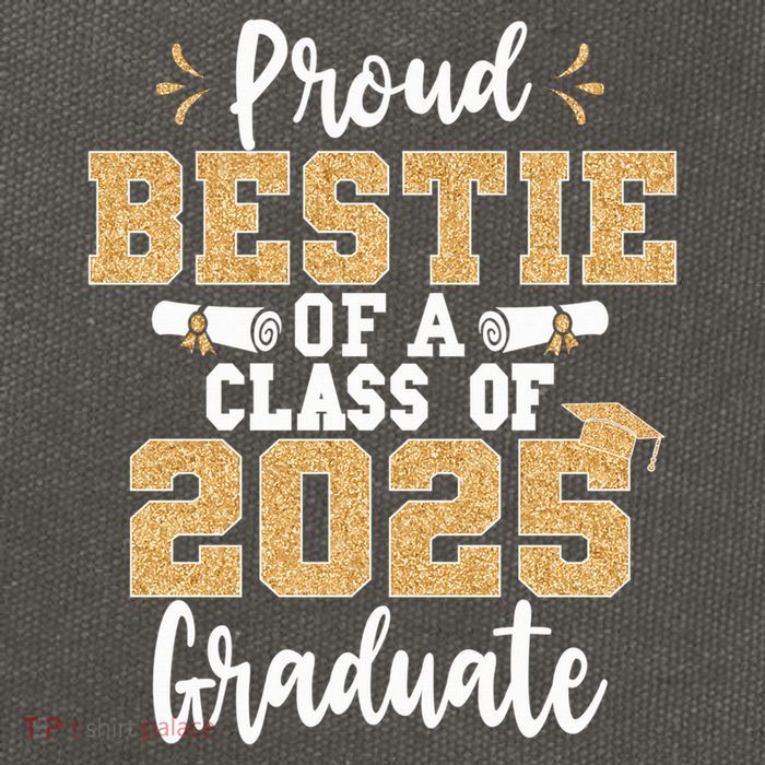 Proud Bestie Of A Class Of 2025 Graduate Senior Graduation Cotton Canvas Backpack