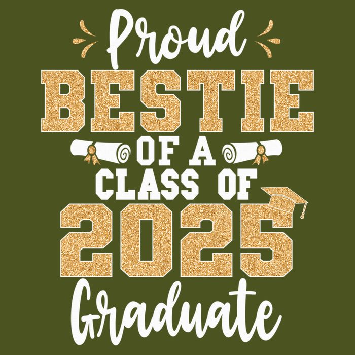 Proud Bestie Of A Class Of 2025 Graduate Senior Graduation Sustainable Bucket Hat