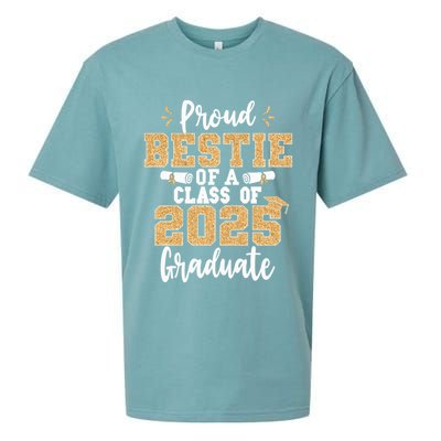 Proud Bestie Of A Class Of 2025 Graduate Senior Graduation Sueded Cloud Jersey T-Shirt