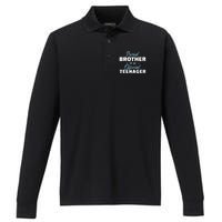 Proud brother of a teenager 13th birthday Performance Long Sleeve Polo