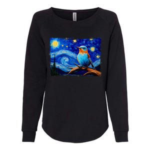 Patience Bluebird Of Happiness Blue Bird Eastern Bluebird Womens California Wash Sweatshirt