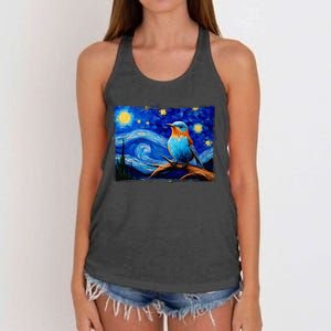 Patience Bluebird Of Happiness Blue Bird Eastern Bluebird Women's Knotted Racerback Tank