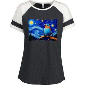 Patience Bluebird Of Happiness Blue Bird Eastern Bluebird Enza Ladies Jersey Colorblock Tee