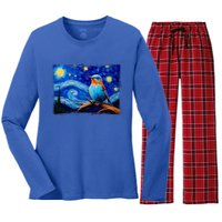 Patience Bluebird Of Happiness Blue Bird Eastern Bluebird Women's Long Sleeve Flannel Pajama Set 