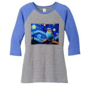 Patience Bluebird Of Happiness Blue Bird Eastern Bluebird Women's Tri-Blend 3/4-Sleeve Raglan Shirt