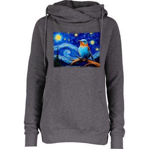 Patience Bluebird Of Happiness Blue Bird Eastern Bluebird Womens Funnel Neck Pullover Hood