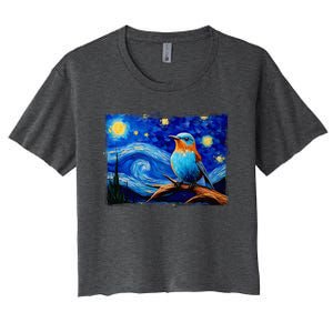 Patience Bluebird Of Happiness Blue Bird Eastern Bluebird Women's Crop Top Tee