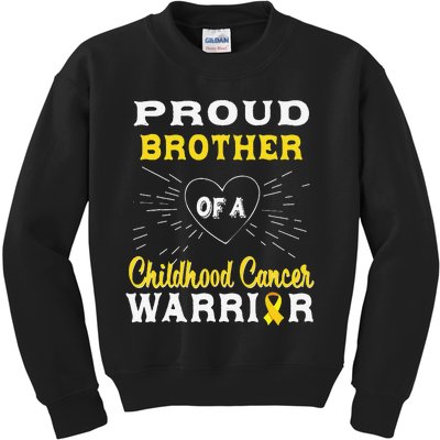 Proud Brother Of A Childhood Cancer Warrior Awareness Kids Sweatshirt