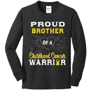 Proud Brother Of A Childhood Cancer Warrior Awareness Kids Long Sleeve Shirt