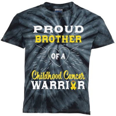 Proud Brother Of A Childhood Cancer Warrior Awareness Kids Tie-Dye T-Shirt