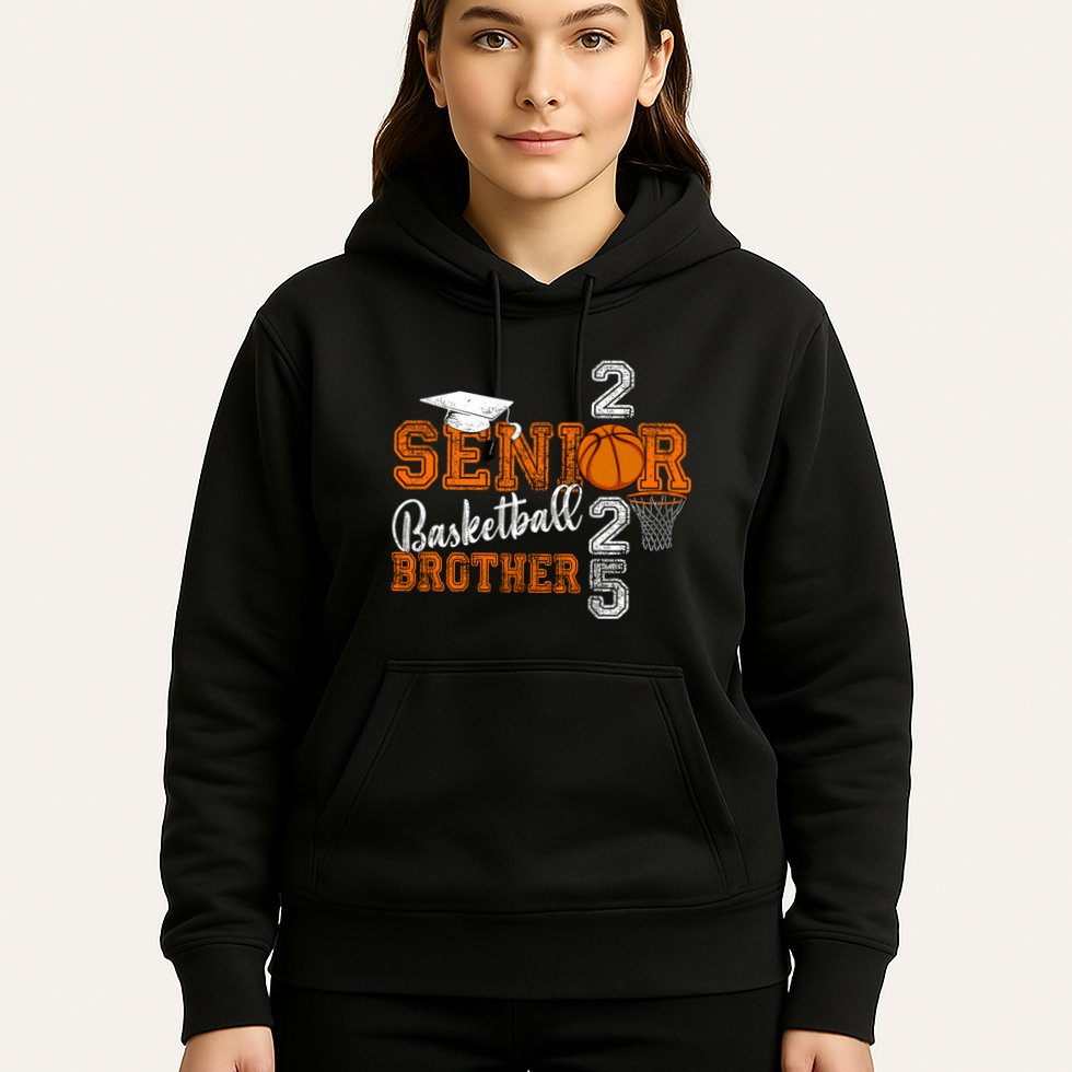 Proud Brother Of A Basketball Senior 2025 Graduation Hoodie