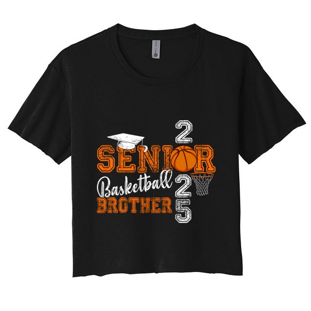 Proud Brother Of A Basketball Senior 2025 Graduation Crop Top
