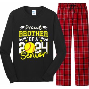 Proud Brother Of A 2024 Senior Brother Class 2024 Softball Long Sleeve Pajama Set