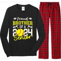 Proud Brother Of A 2024 Senior Brother Class 2024 Softball Long Sleeve Pajama Set