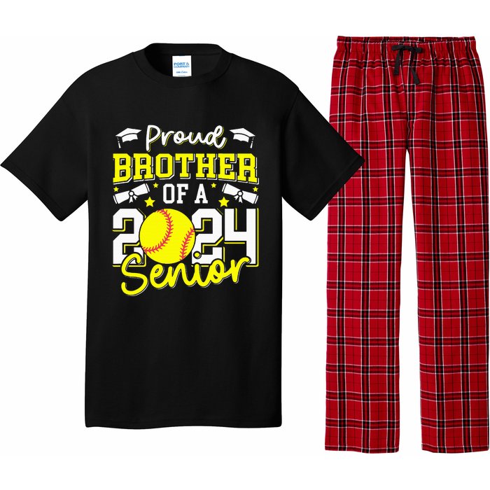 Proud Brother Of A 2024 Senior Brother Class 2024 Softball Pajama Set