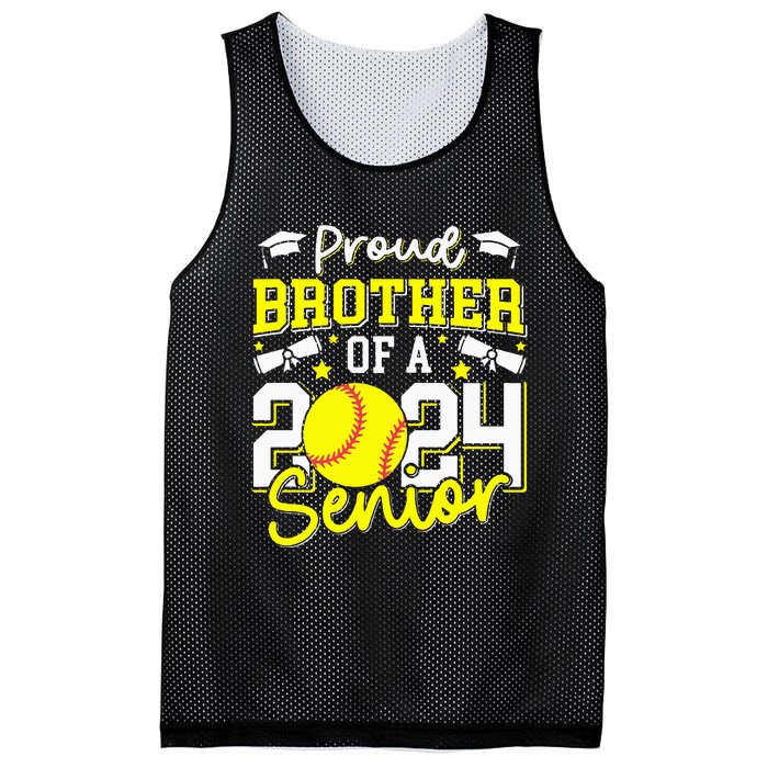 Proud Brother Of A 2024 Senior Brother Class 2024 Softball Mesh Reversible Basketball Jersey Tank