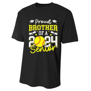 Proud Brother Of A 2024 Senior Brother Class 2024 Softball Performance Sprint T-Shirt