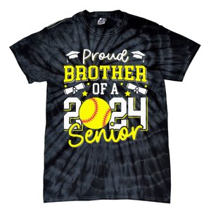 Proud Brother Of A 2024 Senior Brother Class 2024 Softball Tie-Dye T-Shirt