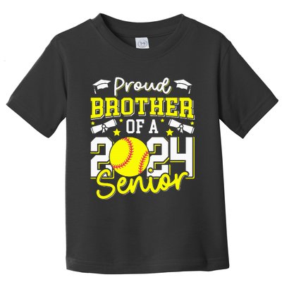 Proud Brother Of A 2024 Senior Brother Class 2024 Softball Toddler T-Shirt