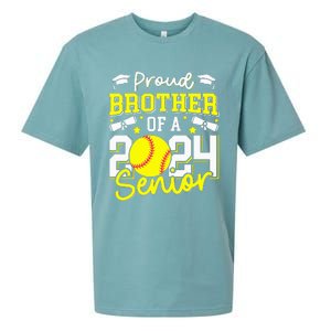 Proud Brother Of A 2024 Senior Brother Class 2024 Softball Sueded Cloud Jersey T-Shirt