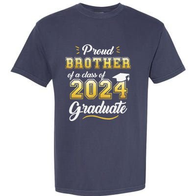 Proud Brother Of A Class Of 2024 Graduate Senior Graduation Garment-Dyed Heavyweight T-Shirt