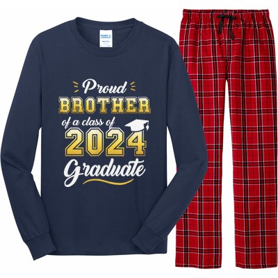 Proud Brother Of A Class Of 2024 Graduate Senior Graduation Long Sleeve Pajama Set