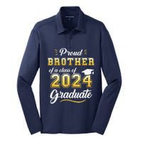 Proud Brother Of A Class Of 2024 Graduate Senior Graduation Silk Touch Performance Long Sleeve Polo